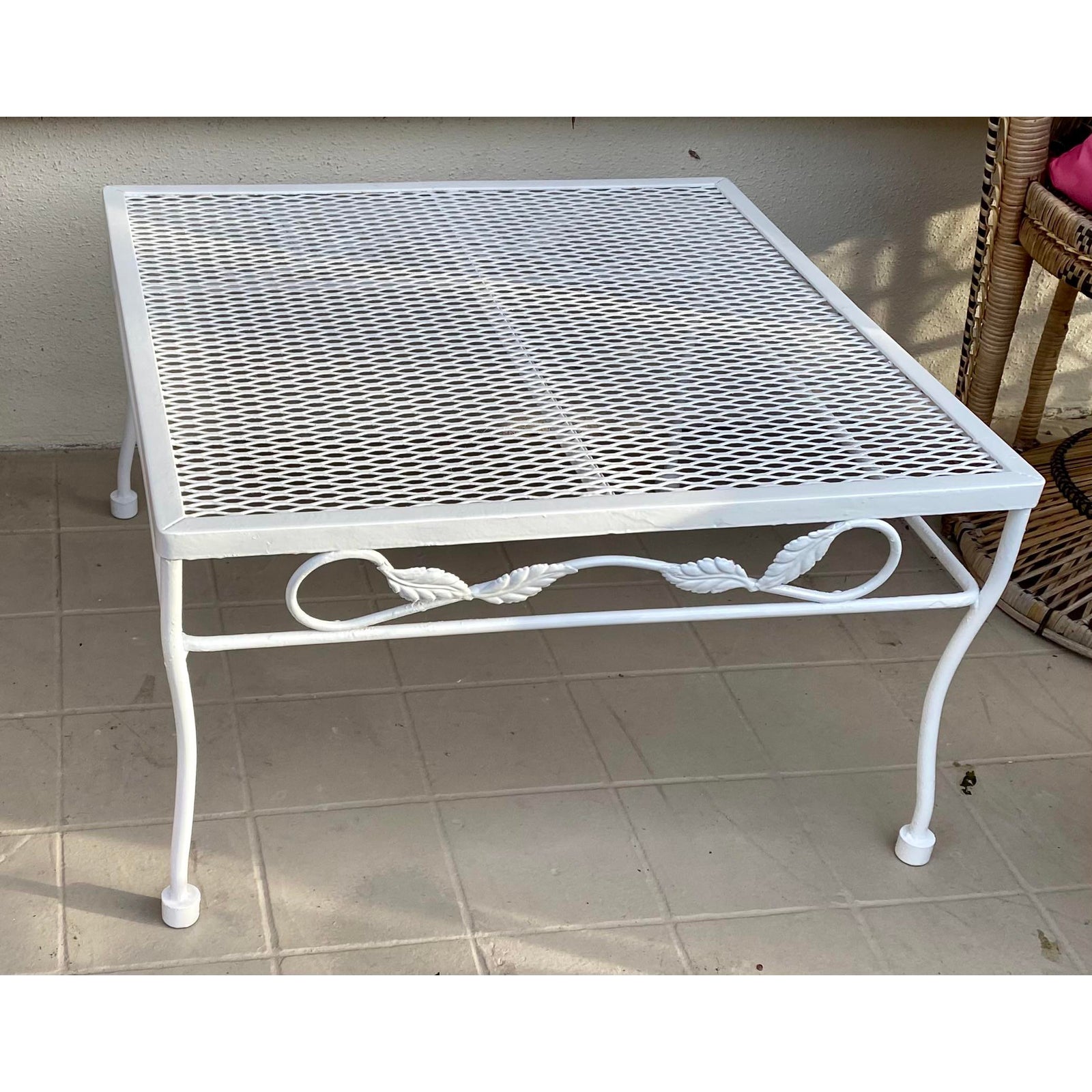 Vintage Wrought Iron Outdoor Side Table in the Manner of Woodard or Salterini Chairish
