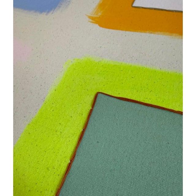 "Bright Place 24302" Original embroidered painting by Emily Keating Snyder, 24" H x 30" W x 1.5" D Acrylic paint with...