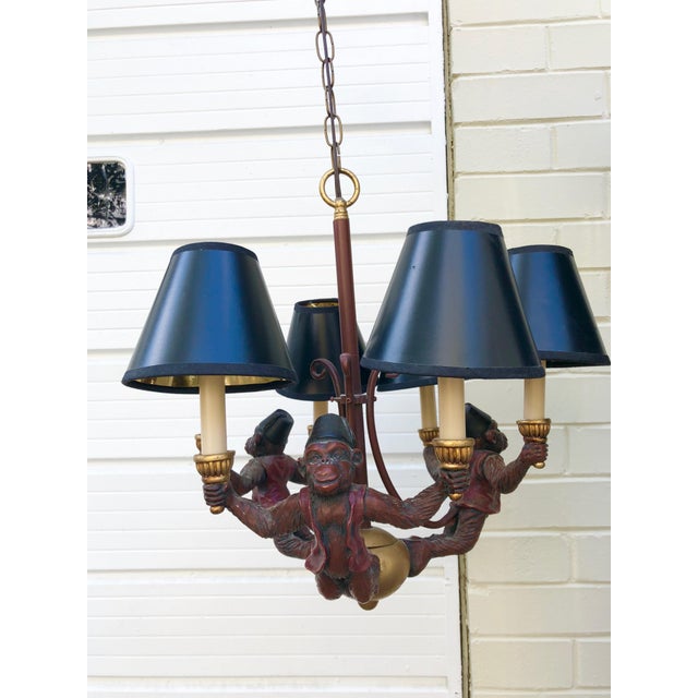 Vintage Six-Light Monkey Chandelier | Chairish