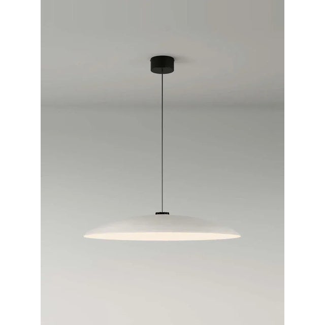 Large White Headhat Plate Pendant Lamp by Santa & Cole For Sale - Image 4 of 11