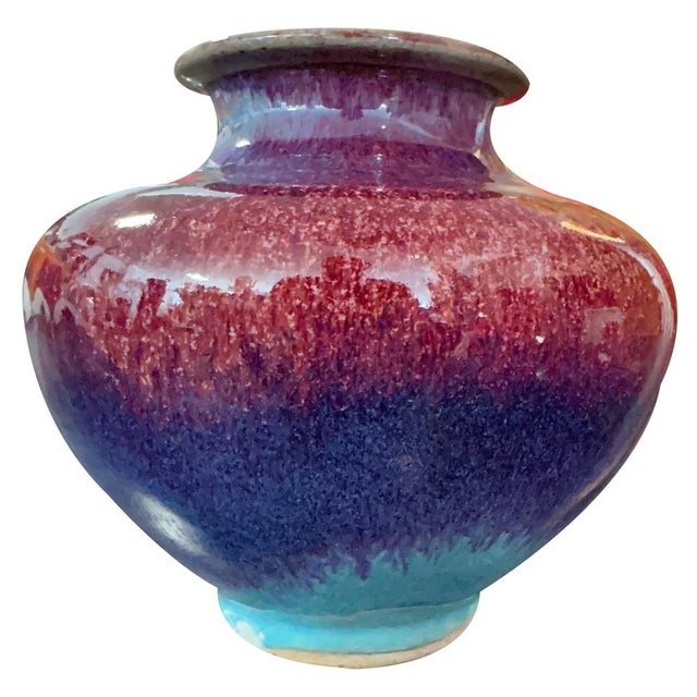 Blue Ox Blood Vase by Roger Collet for Vallauris, 1970 For Sale - Image 8 of 8