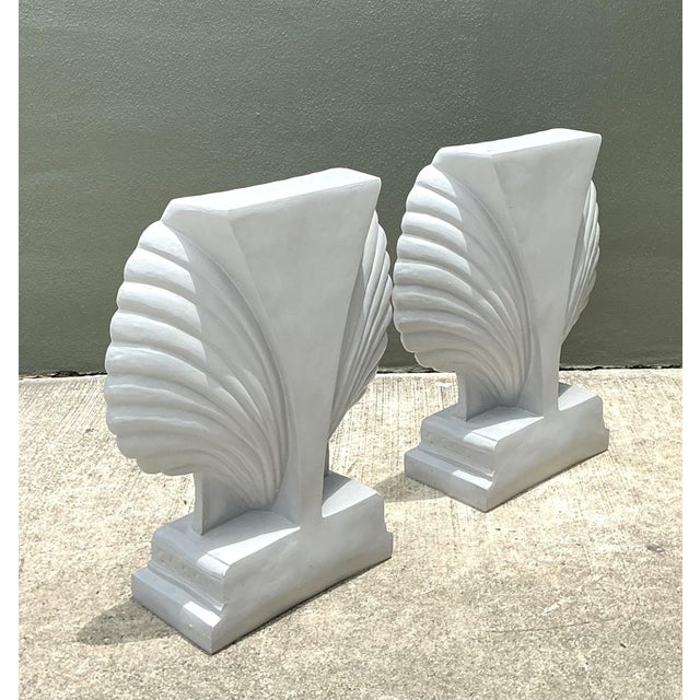 Plastic Vintage Clam Shell Pedestals - Set of 2 For Sale - Image 7 of 18
