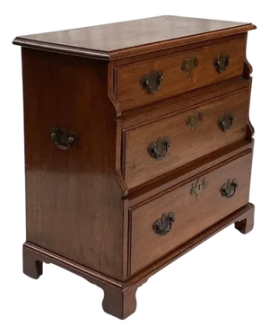 Vintage Mahogany Three Draw Small Chest or Night Stand With Step Back Drawers
