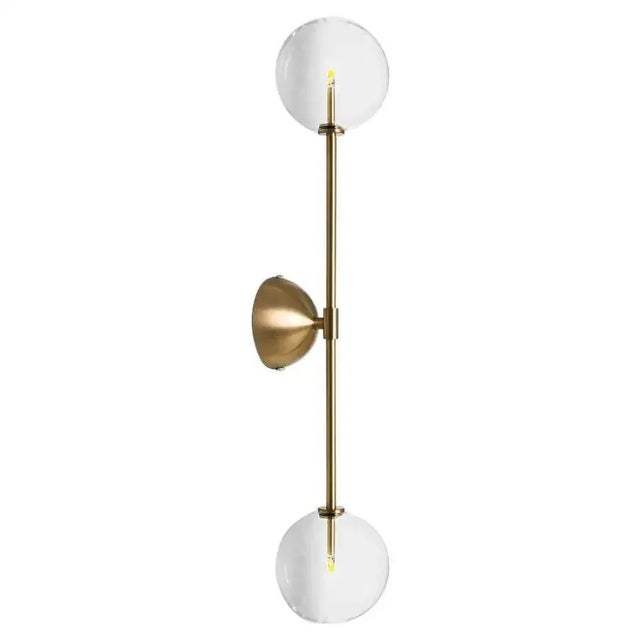 Contemporary wall sconce by schwung dimensions: w 15 x d 16 x h 82 cm materials: polished nickel, hand blown glass globes...