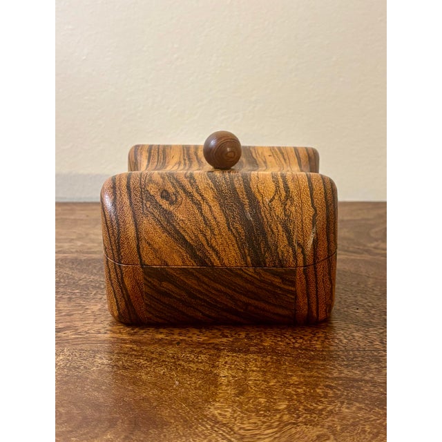1950s Mid Century Handcrafted Zebrawood Lidded Box For Sale In Miami - Image 6 of 8