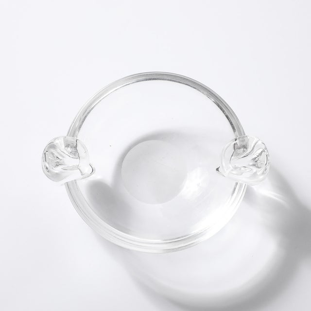 Mid-Century Modernist Crystal Dish Signed Steuben For Sale - Image 12 of 18