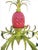 Vintage Custom Hand Painted Palm Beach Regency Pink Green Pineapple 6 Light Chandelier W/ Striped Shades For Sale - Image 9 of 12