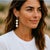 2020s White Coral 0.50 Inch Wide Diamond Rondels 0.45 Carat Gold 2.75 Inch Earrings, Pair For Sale - Image 5 of 6
