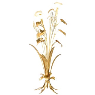 Hollywood Regency Gold Leaf Floor Lamp by Hans Kögl For Sale