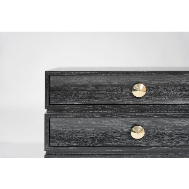 Stacked Bedside Table in Black Ceruse For Sale - Image 10 of 18