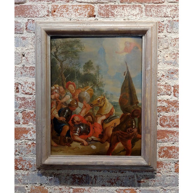 16th/17th Century Old Master Oil Painting, Wounded Warrior For Sale - Image 11 of 11