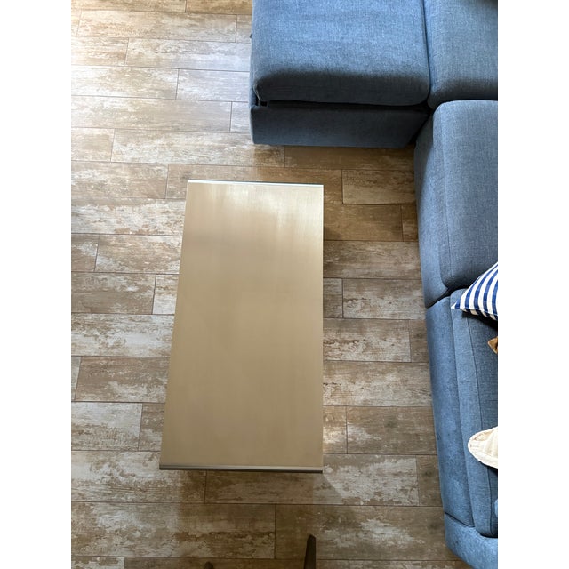 Contemporary Judd Modern Stainless Steel Coffee Table – Minimalist Industrial Design For Sale - Image 3 of 7