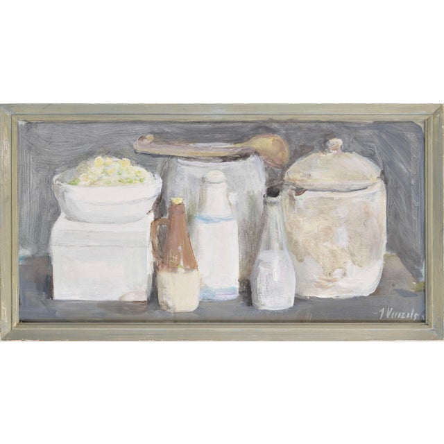 Textile Imants Vecozols, Still Life with Various Dishes., 2018, Canvas & Acrylic For Sale - Image 7 of 7