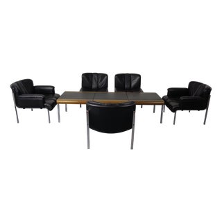 1200 Eurochairs & Tables by Hans Eichenberger for Girsberger, Switzerland, 1970s, Set of 8 For Sale