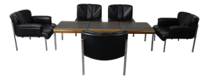 1200 Eurochairs & Tables by Hans Eichenberger for Girsberger, Switzerland, 1970s, Set of 8