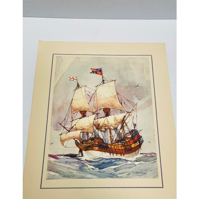 Gordon Grant Nautical Maritime Ship Watercolor Matted Prints-Set of 5 For Sale - Image 6 of 9