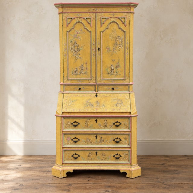 Mid-Century Italian Venetian Hand Painted Chinoiserie Secretary Desk For Sale - Image 9 of 9