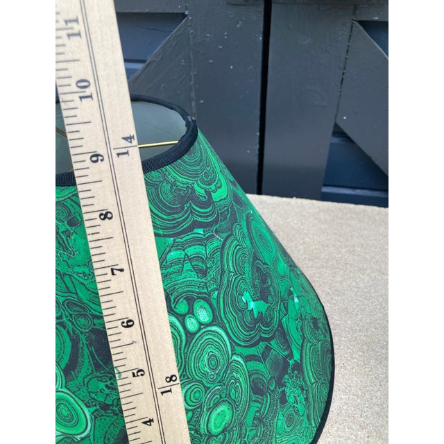 Malachite Green Lampshades/Pair For Sale In Philadelphia - Image 6 of 7