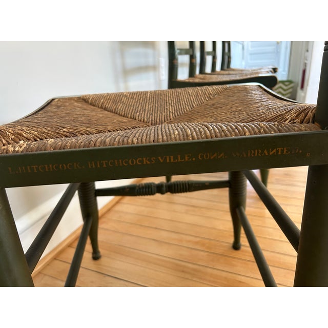 Modern 4 Vintage Hitchcock Harvest Chairs For Sale - Image 3 of 6