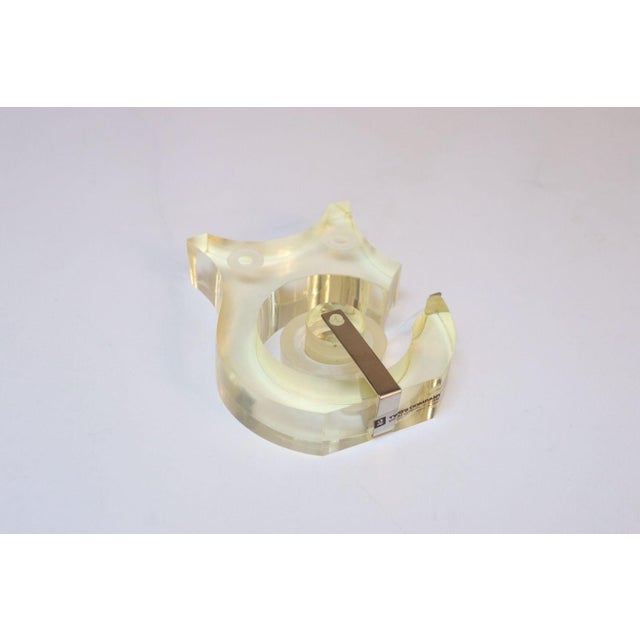 Plastic Vintage Two's Company Lucite Owl Tape Dispenser Attributed to Robert P. Gottlieb For Sale - Image 7 of 12