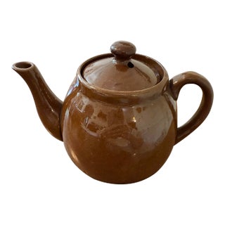 Mid 20th Century American Brown Betty Redware Teapot For Sale