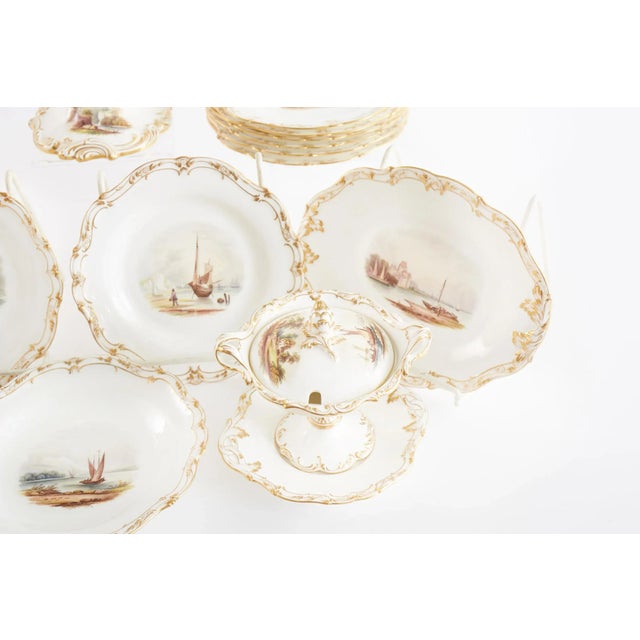 19th Century Antique English Porcelain Luncheon Service, 24 Pieces For Sale - Image 5 of 13