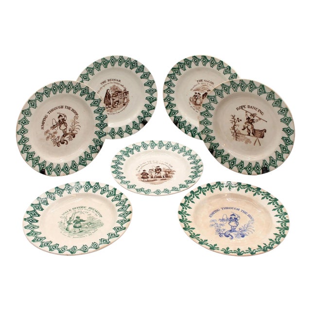 Late 19th Century Collection of 7 Clementson Brothers Ironstone Plates For Sale