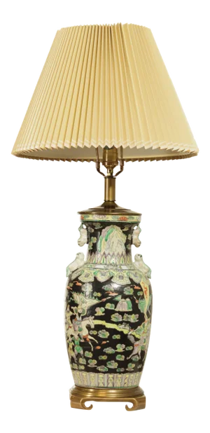 Remington Asian Pottery Brass Base Table Lamp
