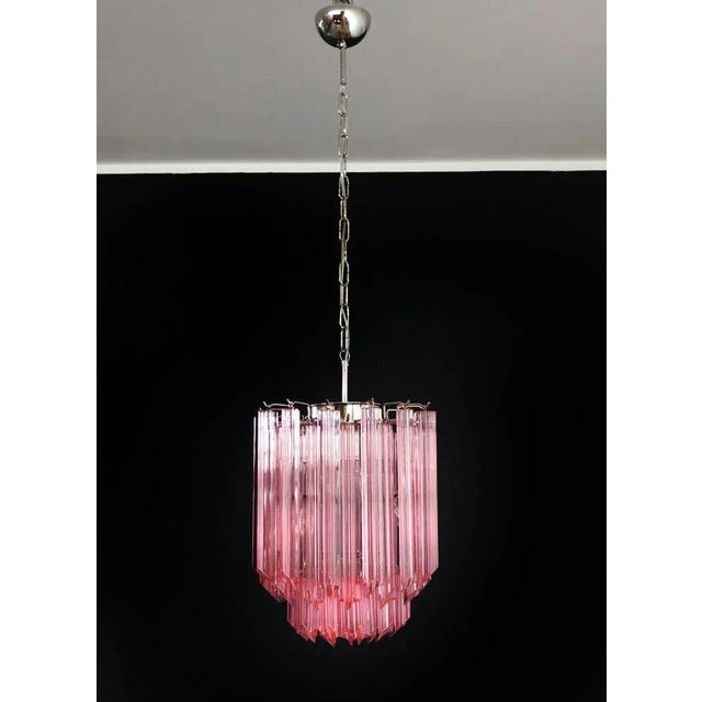 Metal Quadriedri Glass Chandeliers, Murano, Set of 3 For Sale - Image 7 of 11