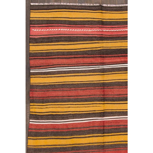 Textile Mid-20th Century Vintage Turkish Kilim Rug, 4'11" X 6'5" For Sale - Image 7 of 7