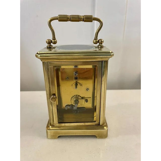 Antique Victorian Brass Carriage Clock, 1880 For Sale - Image 3 of 6