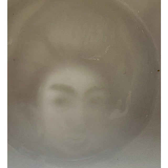 Ceramic Vintage Taiei Japan Teacup & Saucer | Bird Floral Porcelain Tea Cup | Burgundy Gold Scroll Trim | Hidden Lithophane Portrait Effect For Sale - Image 7 of 8