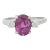 3.66ct Vibrant Pink Sapphire Dimond Trinity Engagement 18k Gold Ring Size 7 For Sale