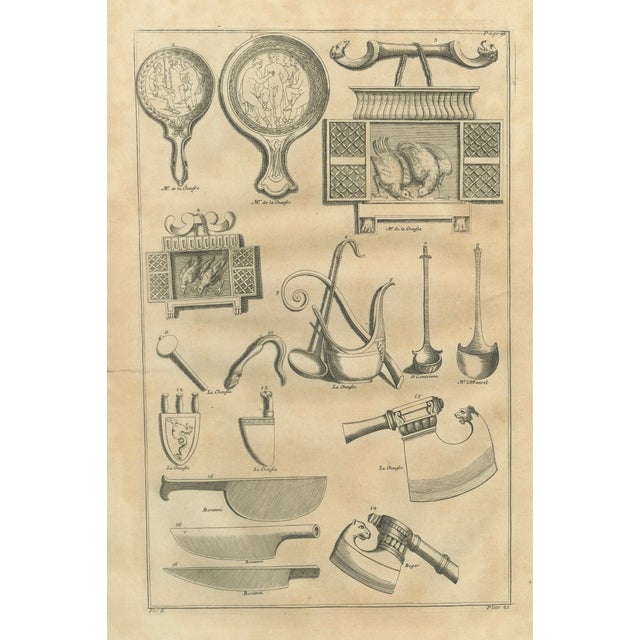 Bernard de Montfaucon, Roman Antiquities and Classical Bronze Objects, 1721, Paper Engraving, Set of 2 For Sale - Image 9 of 13