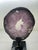 Modern 15th Century & Earlier Slice of Natural Amethyst Geode From Brazil on a Custom Black Metal Stand For Sale - Image 3 of 12