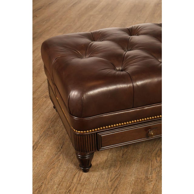 Hancock & Moore Tufted Leather 'Robinson' Cocktail Ottoman For Sale - Image 16 of 18