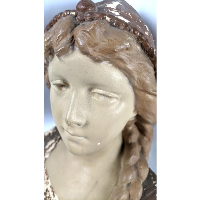 Antique Van Hassels Brussels Venetian Girl Bust, After Riccardo Aurili, With Gryphon Base For Sale - Image 15 of 18