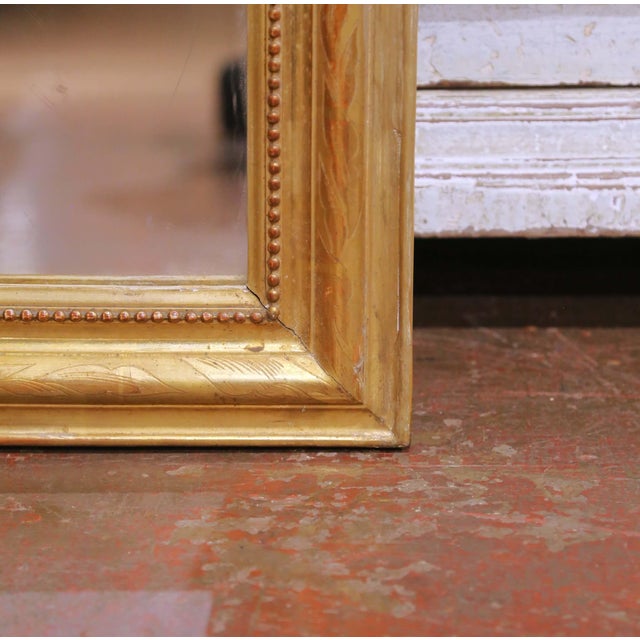 19th Century French Louis Philippe Giltwood Mirror With Cartouche Crest For Sale In Dallas - Image 6 of 7