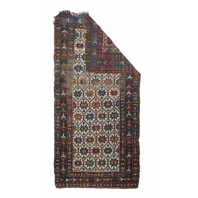 Antique Kazak Rug 4' x 8'1'' For Sale - Image 4 of 11