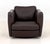 Contemporary Roche Bobois Brown Leather Swivel Club Chair For Sale - Image 3 of 7
