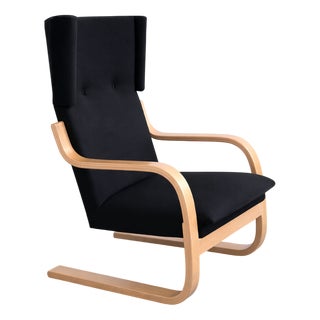 Mid-Century Model 36/401 Cantilever Chair in Birch and Black Fabric by Alvar Aalto for Artek, 1950s For Sale