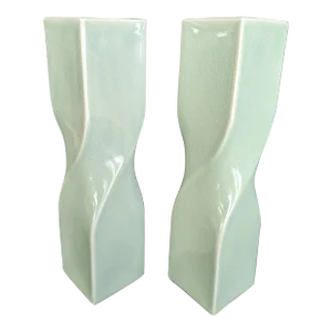1990s Maitland-Smith Celadon Porcelain Vases- a Pair