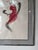 Metal 1980’s Vintage Fashion Illustration Painting – Red Dress Figure, Framed Under Glass For Sale - Image 7 of 12