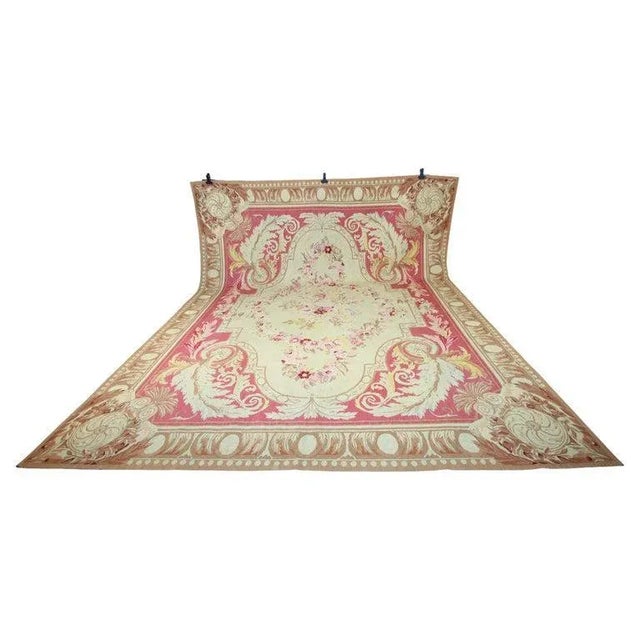 Large French Louis XVI Baubusson Rug with Flower Cartridge, 1890s For Sale - Image 12 of 12