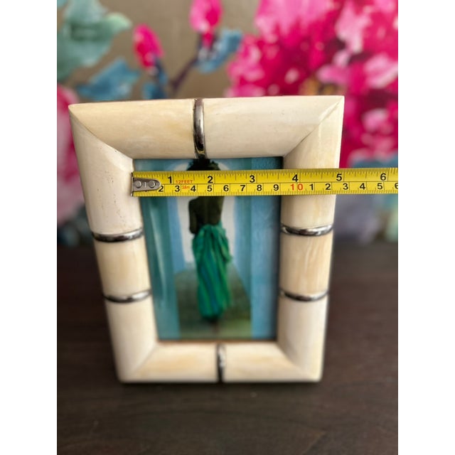 Set of 3, Bone and Metal Picture Frames For Sale - Image 4 of 7