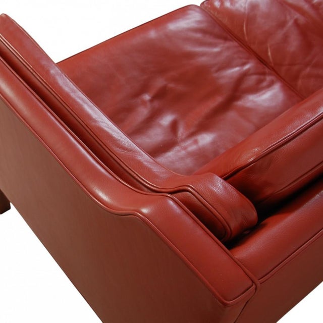 2212 Two-seater Sofa in Red Leather by Børge Mogensen, 1990s For Sale - Image 12 of 18
