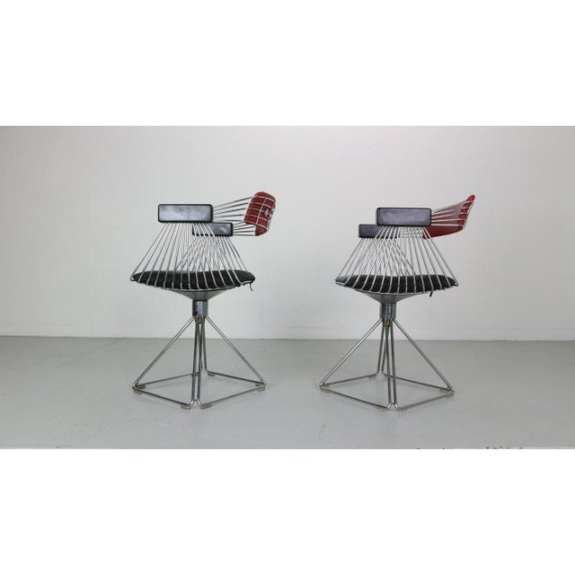 Metal Set of Delta Wire Armchairs attributed to Rudi Verelst, 1971 For Sale - Image 7 of 18