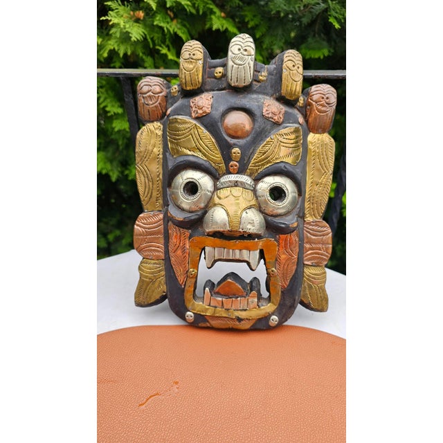 Mahakala Tibetan Himalayan Mask, 1950s For Sale - Image 6 of 6