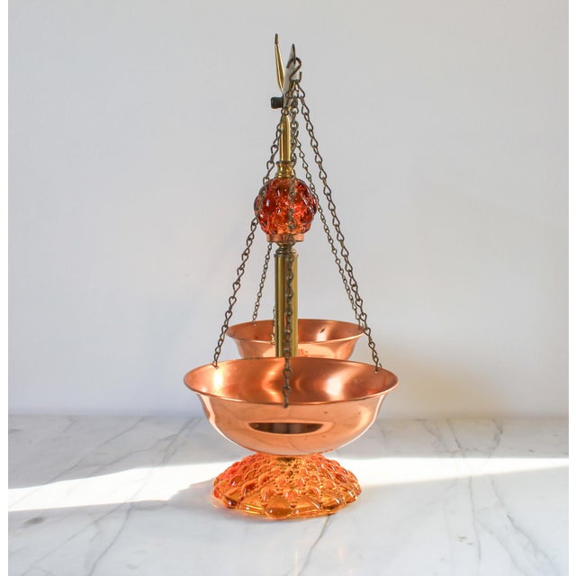 Vintage Copper & Brass Kitchen Scale W/ Amber Glass For Sale - Image 10 of 12