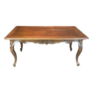 French Louis XV Dining Table or Desk With Museum Quality Carving For Sale